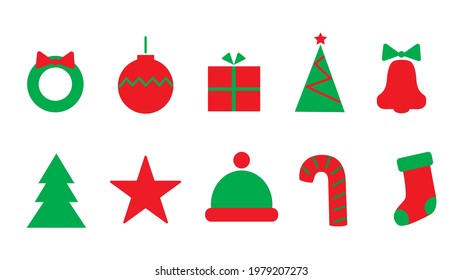 Set of Christmas icons. Vector illustration