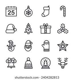 set of christmas icons vector illustration