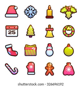Set of christmas icons. Vector illustration