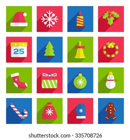 Set of christmas icons. Vector illustration