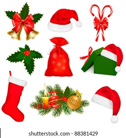 Set of Christmas icons. Vector illustration.