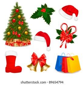 Set of Christmas icons. Vector illustration.