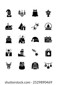set of christmas icons, winter holiday
