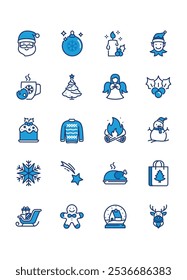 set of christmas icons, winter holiday