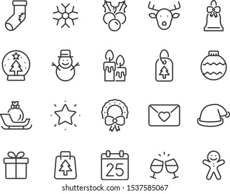 set of christmas icons, xmas, winter 