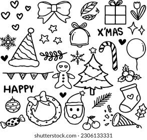 set of christmas icons,Celebrate Christmas