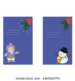 
set of christmas illustrations. Kids characters, new year.
