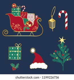 Set of Christmas illustrations vector
