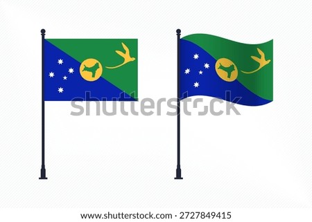 Set of Christmas Island Flags Isolated for Independence Day Celebration