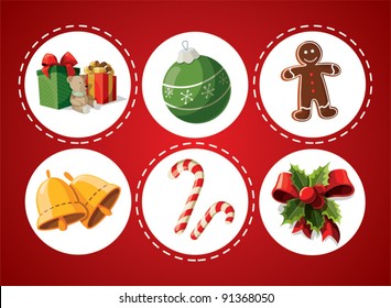 Set of Christmas items