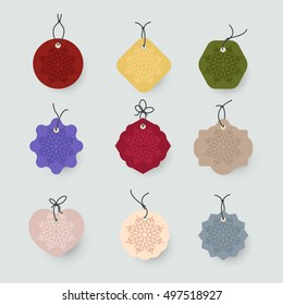 Set of christmas label and background.christmas tag. sign and symbol with snowflake