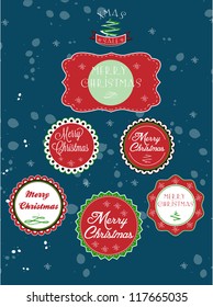 Set of Christmas labels