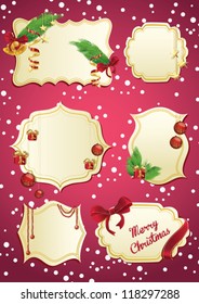 set of christmas labels