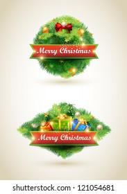 Set of christmas labels