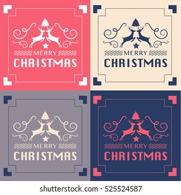 Set of Christmas Labels and Badges Vector Design Elements Set. Merry Christmas and Holidays Wishes Retro Typography Greeting Cards, Posters and Flyers, Vector Illustartor
