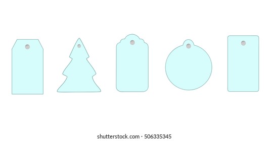 A set of Christmas labels isolated on white background, vector illustration