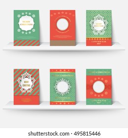 Set of Christmas layout template in A4 size design for cover and brochure and catalog