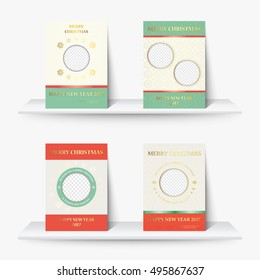 Set of Christmas layout template in A4 size design for cover and brochure and catalog