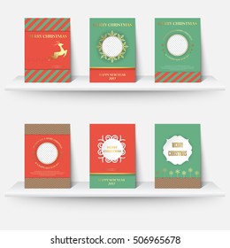 Set of Christmas layout template in A4 size design for cover and brochure and catalog