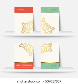 Set of Christmas layout template in A4 size design for cover and brochure and catalog
