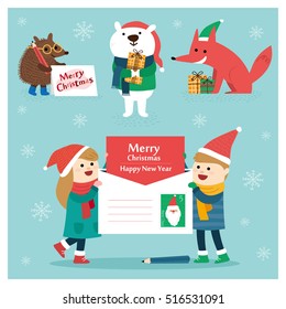 Set of Christmas lettering and graphic elements,vector illustrations for greeting cards