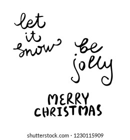 Set of Christmas lettering handwritten