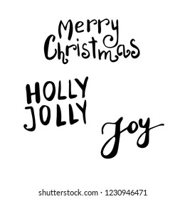 Set of Christmas lettering handwritten