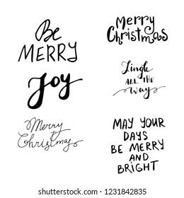 Set of Christmas lettering handwritten