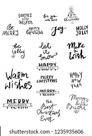 Set of Christmas lettering handwritten