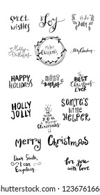 Set of Christmas lettering handwritten