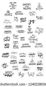 Set of Christmas lettering handwritten