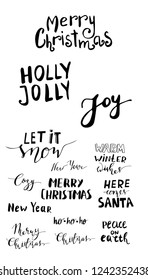 Set of Christmas lettering handwritten