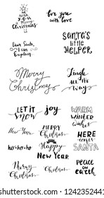 Set of Christmas lettering handwritten