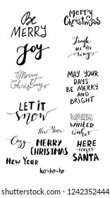 Set of Christmas lettering handwritten