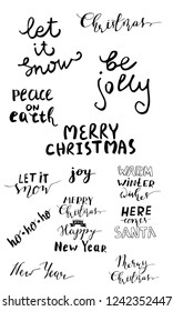 Set of Christmas lettering handwritten