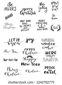 Set of Christmas lettering handwritten