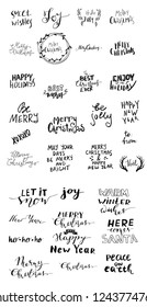 Set of Christmas lettering handwritten
