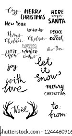 Set of Christmas lettering handwritten