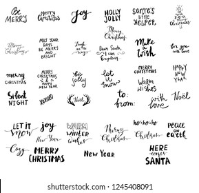 Set of Christmas lettering handwritten