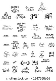 Set of Christmas lettering handwritten