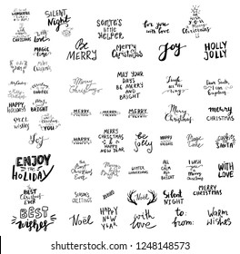 Set of Christmas lettering handwritten