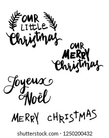 Set of Christmas lettering handwritten