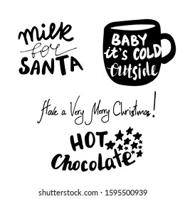 Set of Christmas lettering handwritten