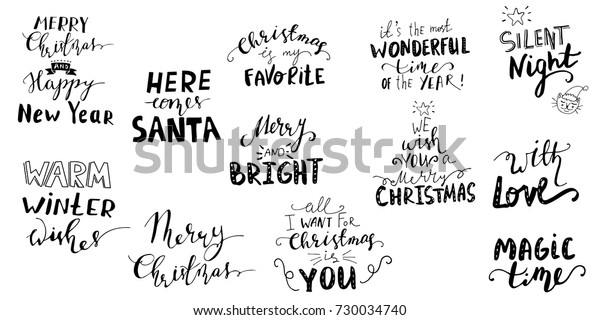 手書きのクリスマス文字のセット のベクター画像素材 ロイヤリティフリー