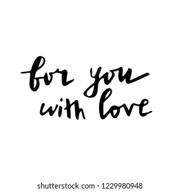 Set of Christmas lettering handwritten for you with love