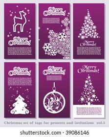 Set of Christmas minimal simple tags with decorative Christmas elements and space for your text.