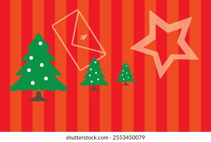 Set of Christmas minimalist geometric elements. abstract icons in minimalist style. Christmas tree, snowman, deer and holiday decoration. Modern vector flat illustration, gift box and Merry Christmas.