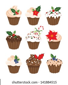 Set of christmas muffins