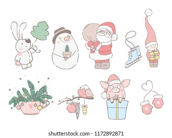 Set with christmas and new yaer logos and design elements