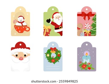 Set of Christmas and New Year 2025 greeting Gift cards. Vector illustration concepts for Gift Card printing design, social media banner, marketing material.